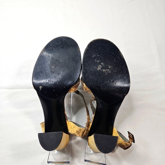 Gucci Brown Snakeskin Print Leather Sandals Size 35.5 - Picture 5 of 9